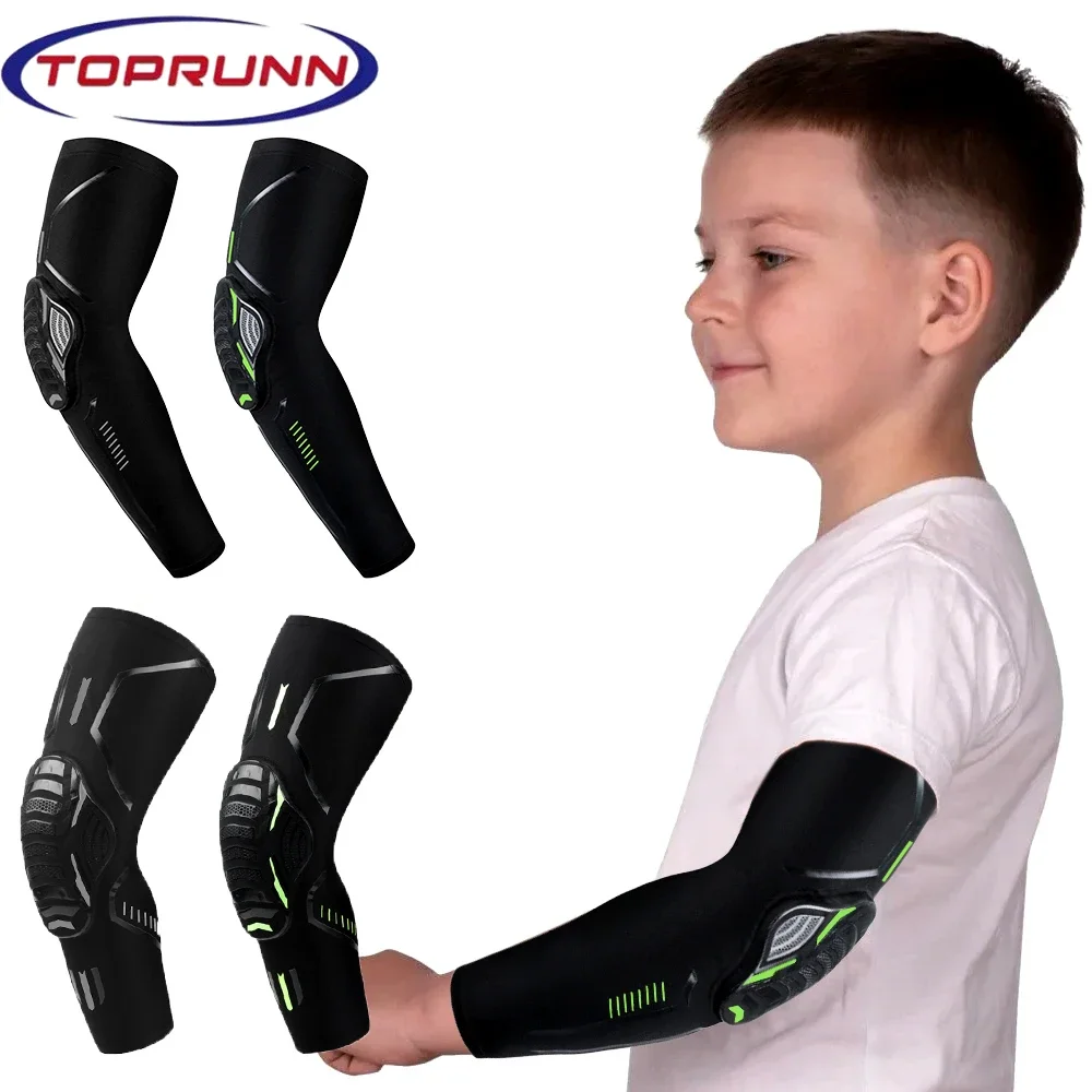 1PCS Kids Sports Crash Proof Elbow Support Pad Elbow Brace Arm Compression Sleeve for Outdoor Basketball Football Bicycle