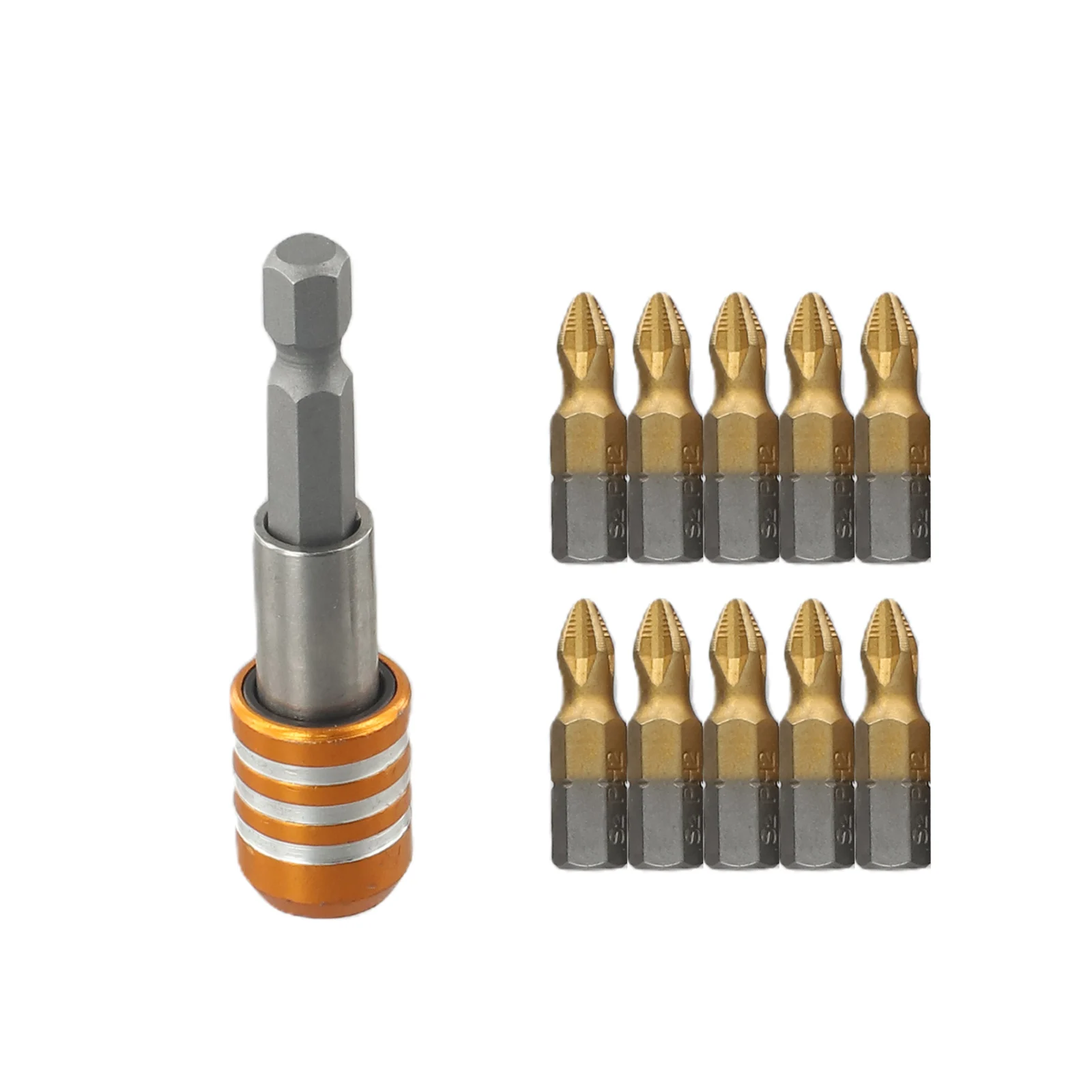 10pcs 25mm Coating PH2 Screwdriver Bit With 1 4  Shank Quick Release Holder Extension Bar Screw Drivers Hand Tools