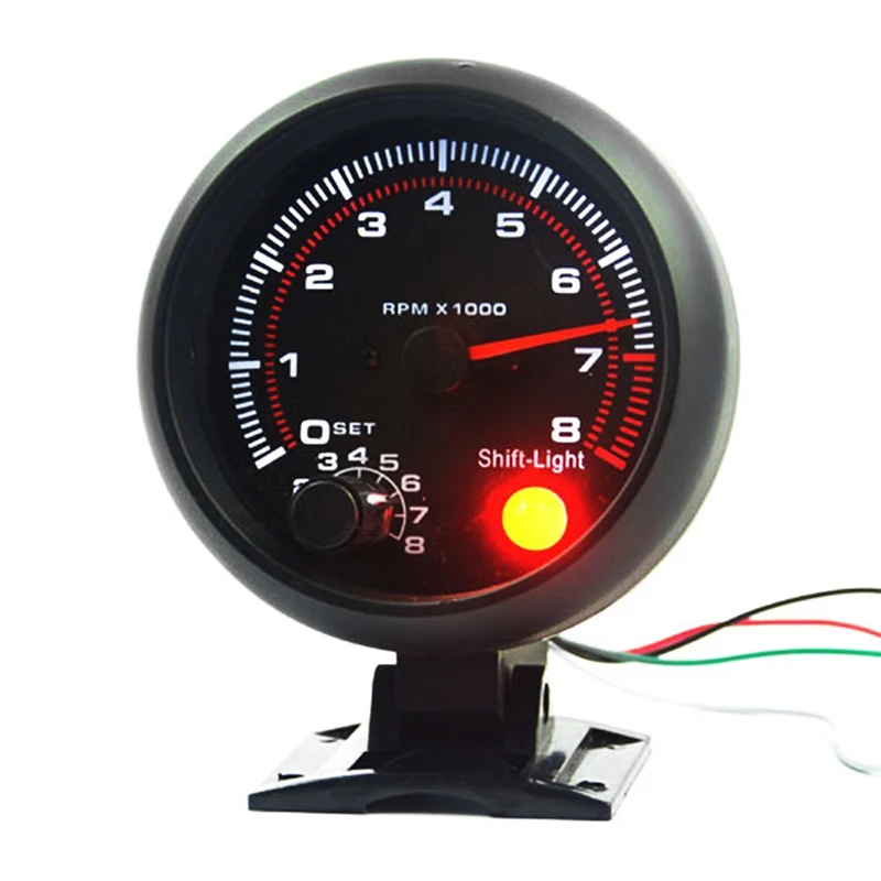 95mm 0-8000 RPM Meter Inter Car Tachometer Gauge 4 6 8 Cylinder 12V Light Auto Tacometro Moto Tach Motorcycle