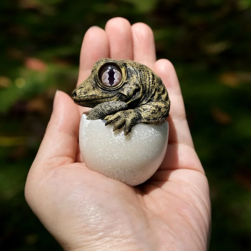 2026 New Cute Giant Gecko Wobble Figurine,3D Printed Hand Painted Resin Reptile Model, Collectible Art Ornament for Reptile Fans