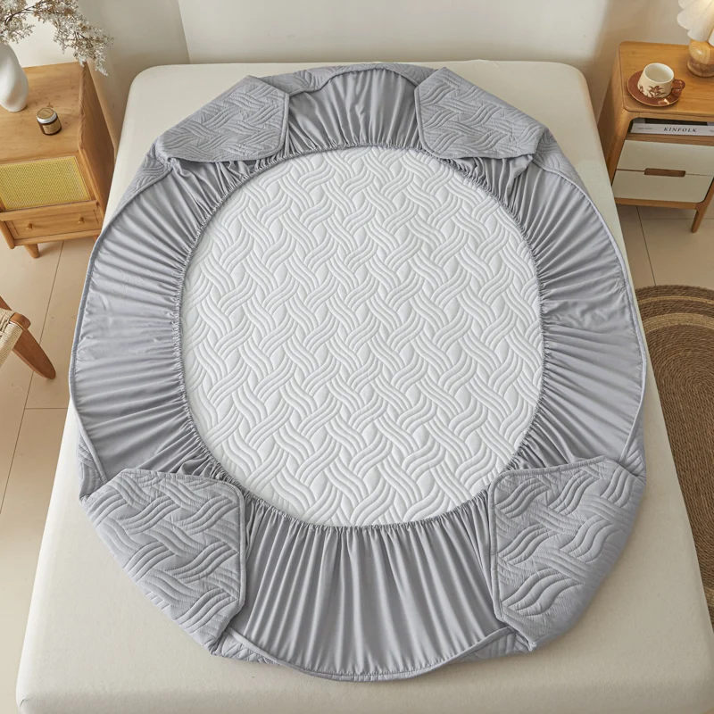 Dreamreal Cotton Thick Quilted Mattress Cover 2 Pattern Anti-bacterial Anti-mite Mattress Protector Topper Pad Soft Fitted Sheet