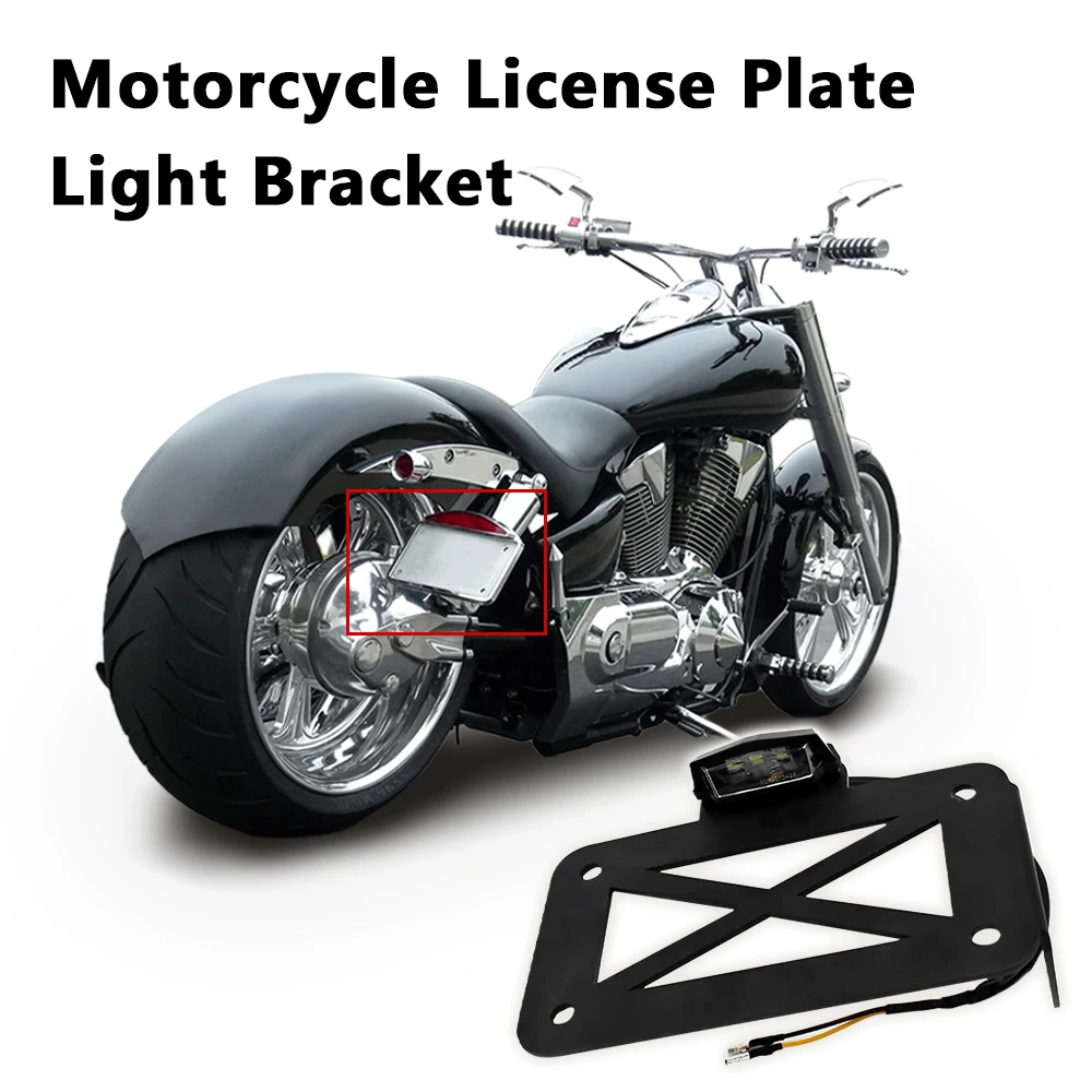 

Motorcycle Side Mount Tail Light License Plate Bracket For Harley Chopper Bobber License Plate Bracket Holder Modified