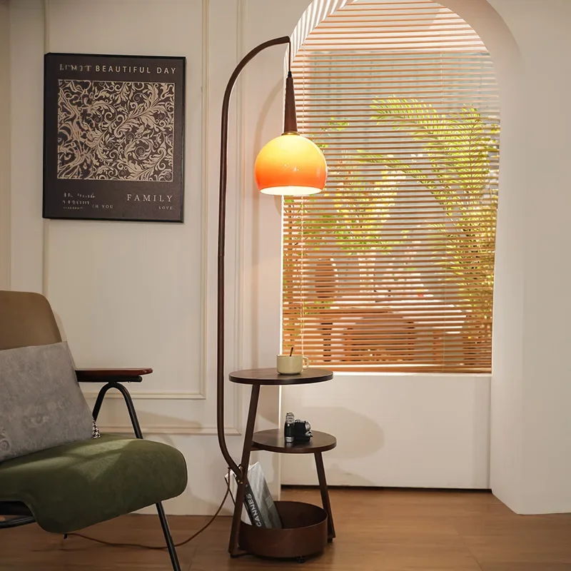 Medieval fishing floor lamp, high-end bedroom next to the sofa in the living room, bedside table, integrated wireless charging
