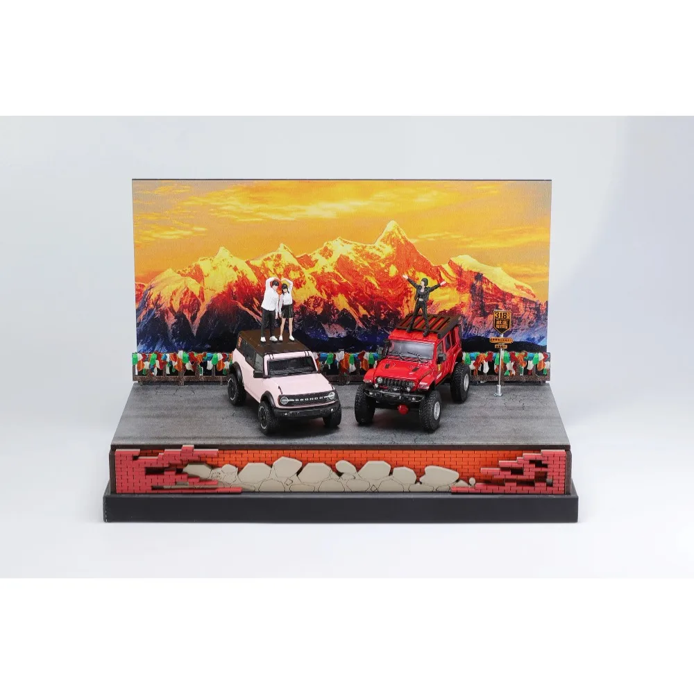 Gcd 1/64 escala liga carro 318 viagem de estrada comboio off-road e figura de ação drive off-road wagon premium diecast modelo carro