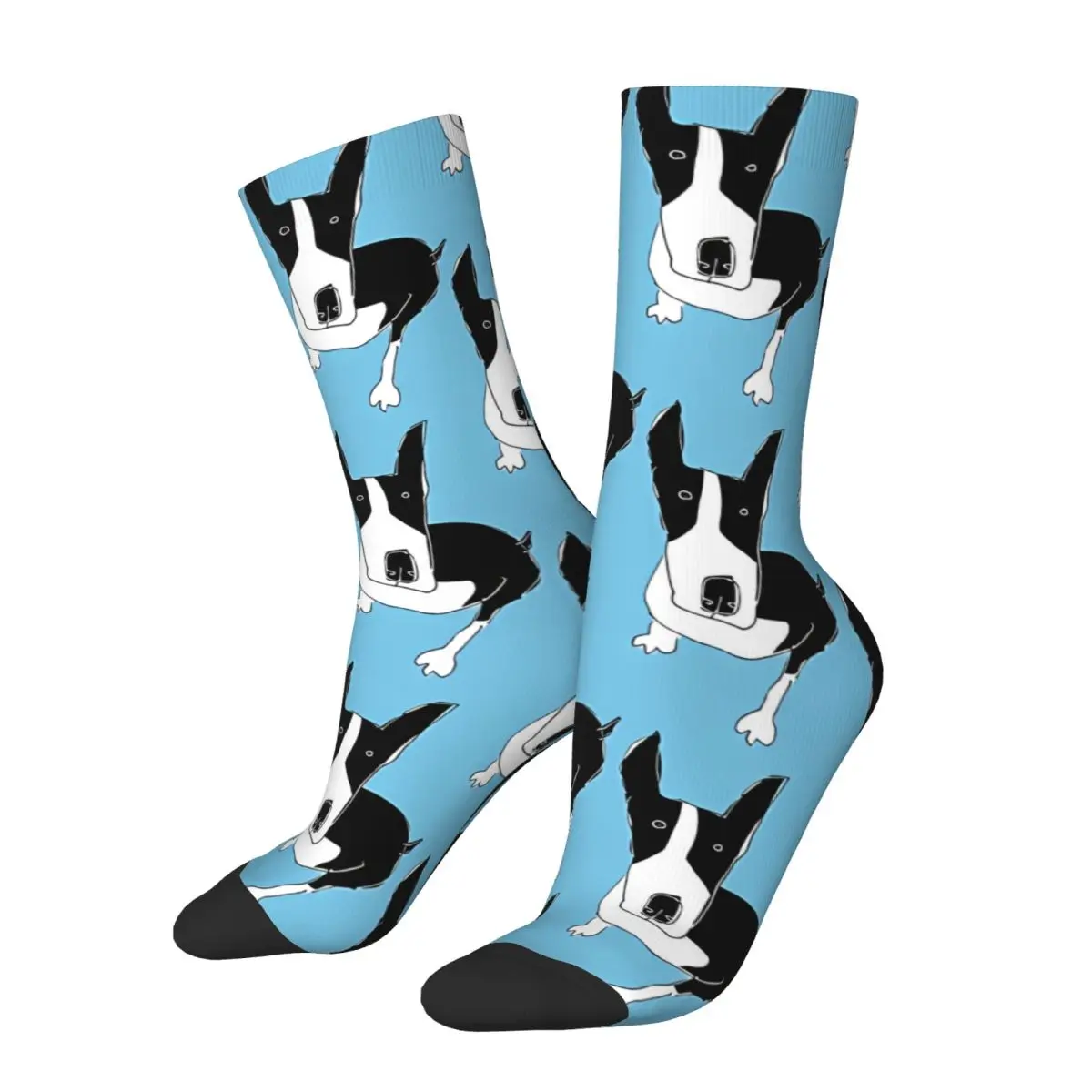 Retro Novelty Men's Socks Bull Terrier Pet Dog Unisex Hip Hop Seamless Printed Happy Crew Sock Gift