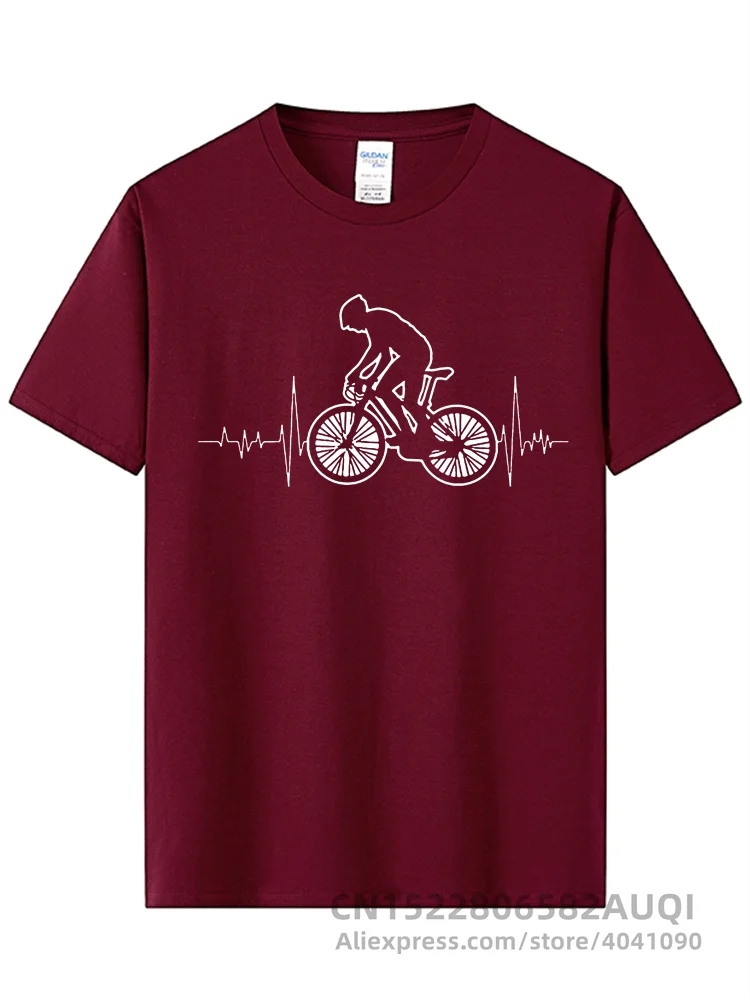 Mountain Biking MTB T Shirt Brand Clothes Bicycles Logo shirt Mountain Bike Heartbeat Funny Bicycle Cycling Gift T-Shirt