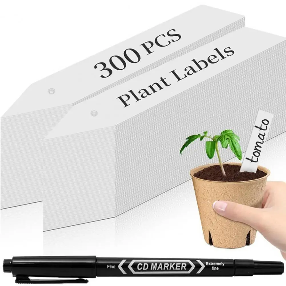 Plant Labels Garden Plant Tags Waterproof Plastic Plant Tags with Marker Pen Reusable Garden Labels for Vegetable Seedlings