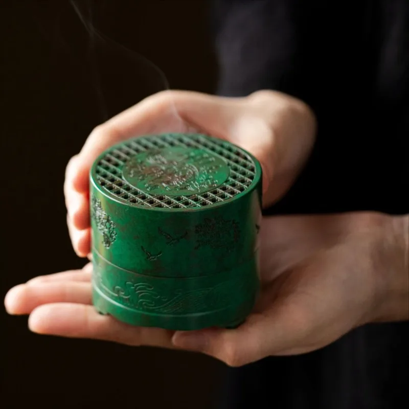 Brass Coil Incense Burner Hand  Incense Seal ToolHousehold Tea Room Meditation Soothing Spirit Purifying Aromatherapy Stove