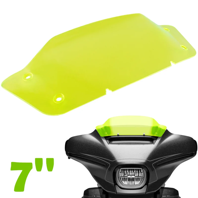

Motorcycle 7" Green Wave Windshield Windscreen Wind Splitter For Harley Touring CVO Street Glide FLHX Street Glide FLHXSE 23 24