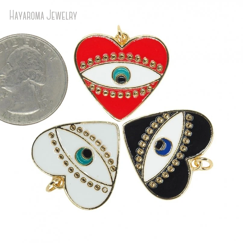 

10Pcs Wholesale Metal Pendant Copper Gift For Her Jewelry Gold Color Enamel Islam Charms