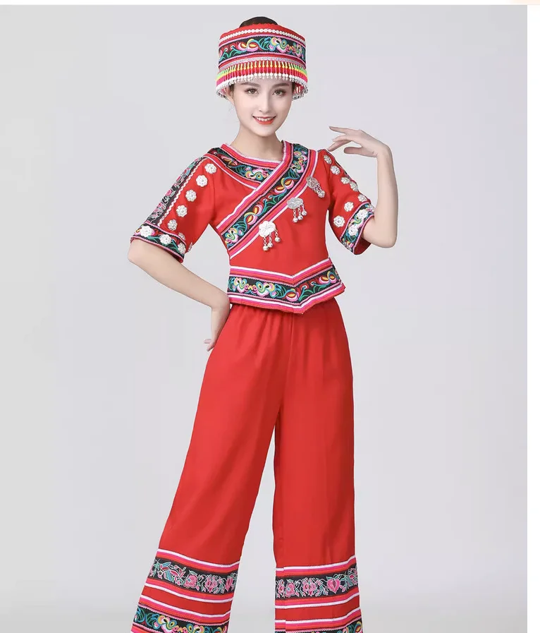 Chinese folk stage costumes for ethnic minority female adult performances