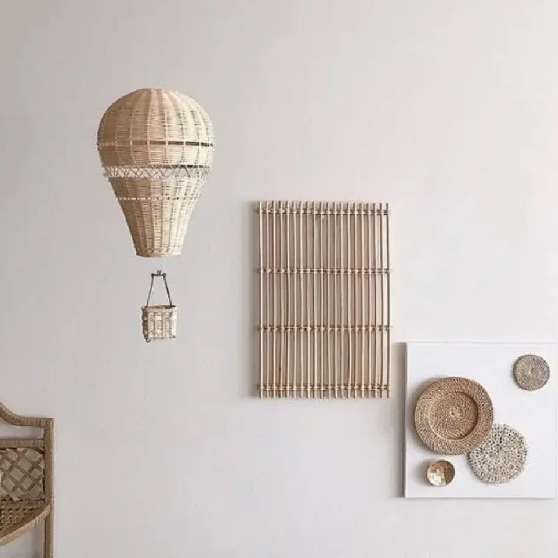 Ciondolo per palloncino in rattan intrecciato a mano Palloncino intrecciato durevole Artigianato Decorazione per la casa Accessori per la decorazione della camera dei bambini Puntelli per foto