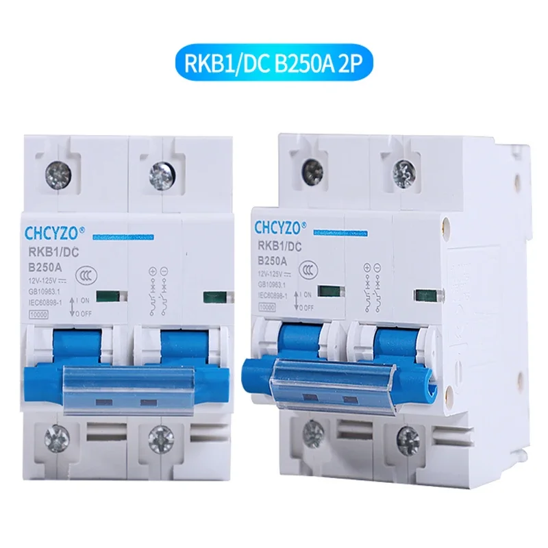 1P 2P DC Breaker 12V 24V 36V 48V 96V 120V DC Circuit Breaker 100A 200A 250A Solar Battery Protector Car Charging Pile Isolator