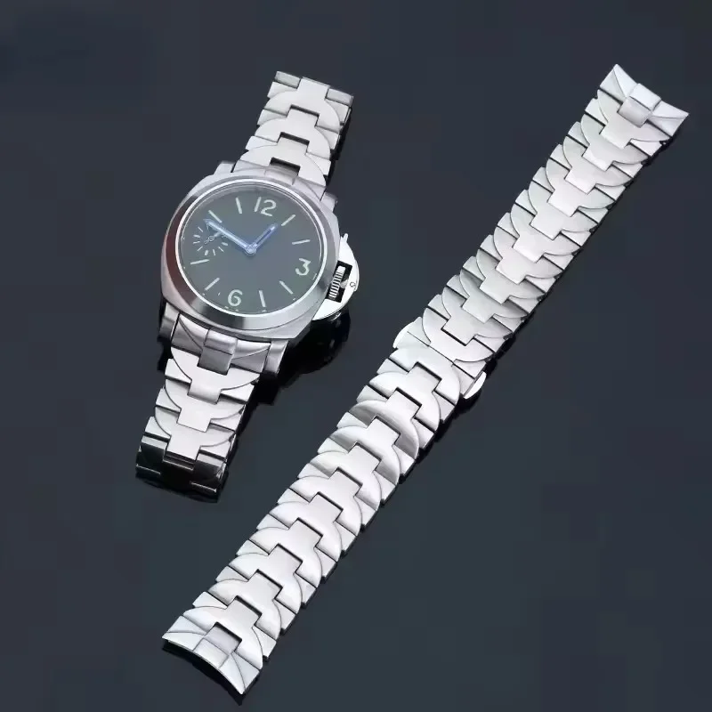 الصلبة الفولاذ المقاوم للصدأ حزام ساعة اليد لبانيراي Pam441 111 مقاوم للماء Sweatproof الرجال حزام ناقل من الفولاذ قوس الفم ساعة اكسسوارات 24 مللي متر