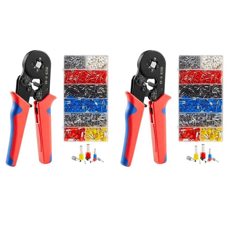 TOP Crimping Tools Wire Pliers - 2500 PCS Wire Ferrules With Crimpers Pliers Kit For Electricians, Adjustable Ratchet Tools