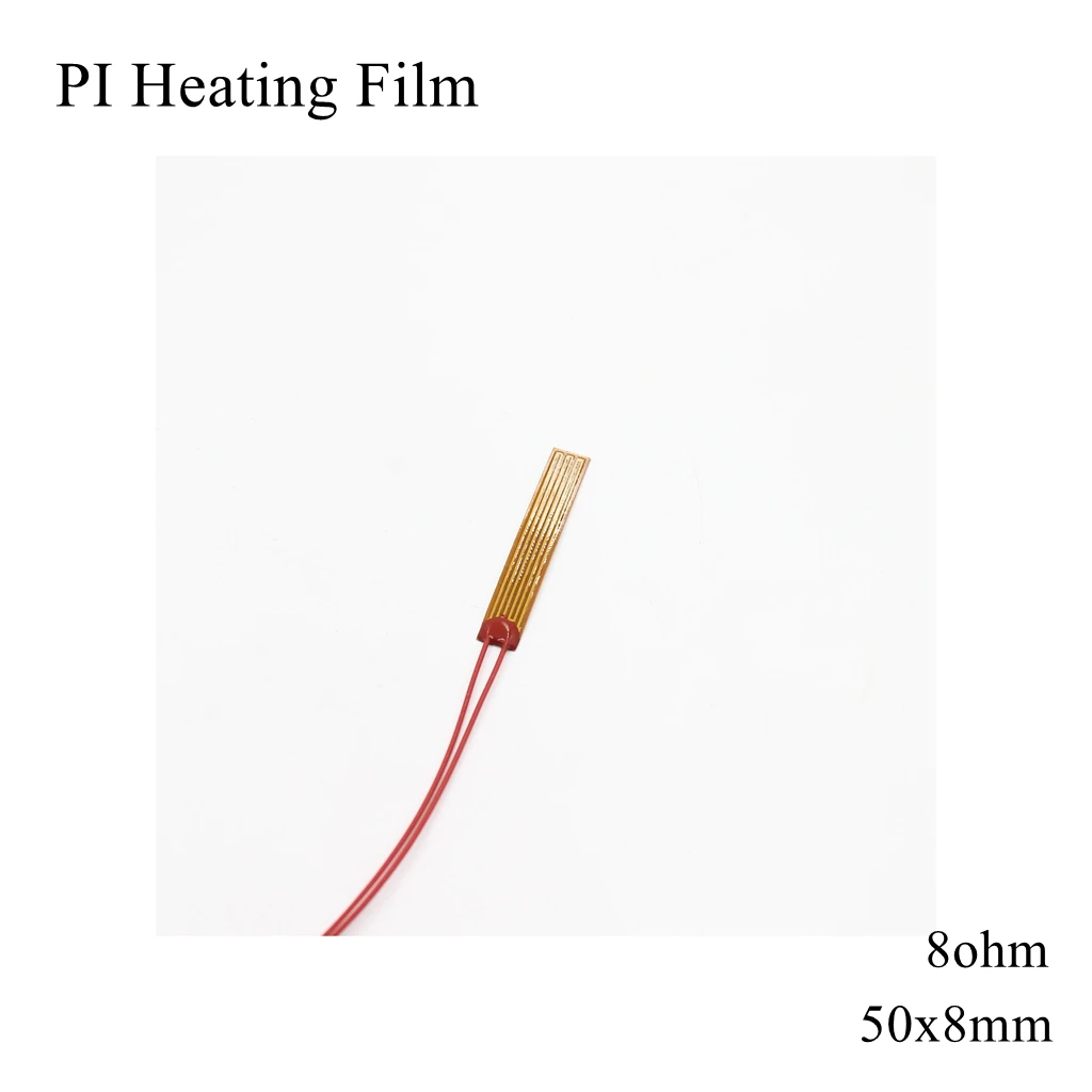 50x8mm 5V 12V 24V 110V 220V PI Heating Film Polyimide Adhesive Electric Heater Plate Panel Pad Mat Fuel Foil Oil Engine Tank