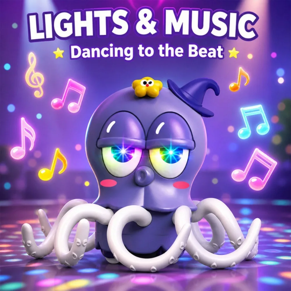 面白い電動魔法の踊るタコのおもちゃ、自動感知で障害物を避ける、這うデスクトップデコレーション、クリスマス誕生日プレゼント