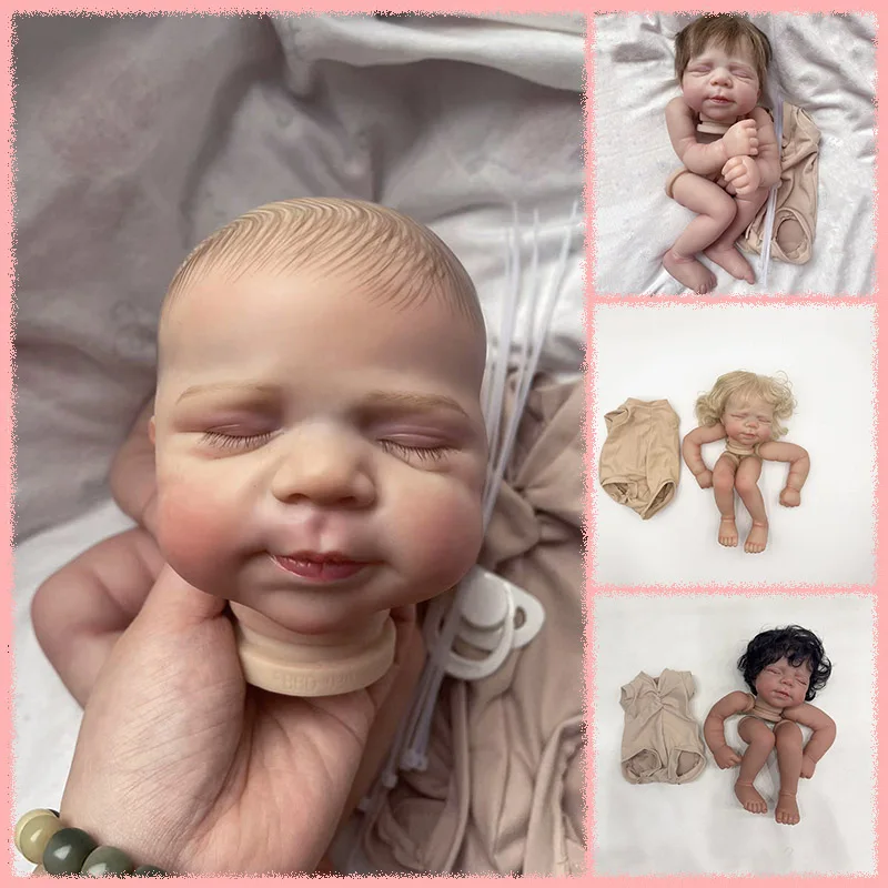 

19-дюймовые уже окрашенные детали для куклы реборн: милый спящий малыш Паскаль, многослойная 3D-роспись, тканевое тело в комплекте