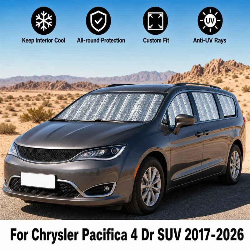 For Chrysler Pacifica 4 Dr SUV 2017-2026 Full Set Car Window Sunshades UV Block Privacy Heat Insulated Foldable Car Curtain