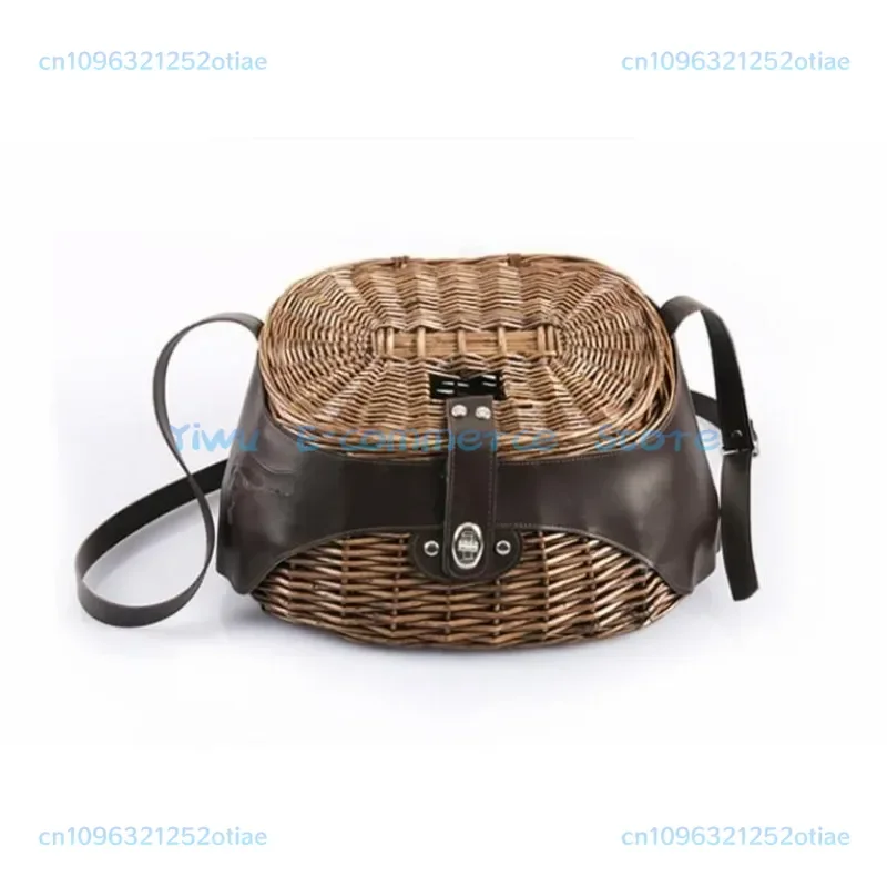 

inventoryHandmade Rattan Fish Basket Wooden Fishing Bucket for Aquarium Storage Decorative Fish Trap Natural Bamboo Style Fishin