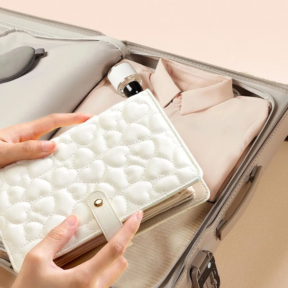 

Leather Jewelry Storage Book Waterproof Love Heart Jewelry Packaging Brochure Loose Leaf Transparent Necklace Binder Display Box