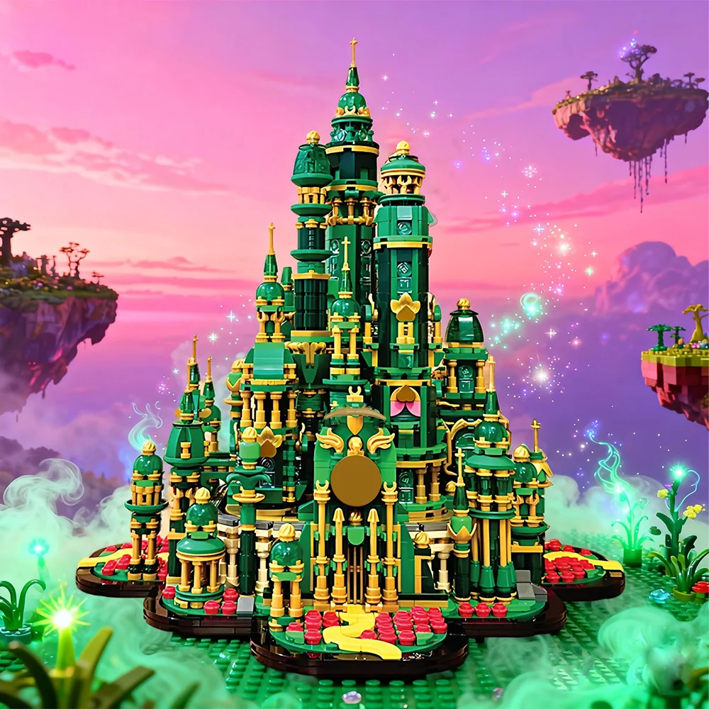 

Gobricks MOC Witch Wicked Emerald City Wizard's Palace Building Blocks Model Emerald City Architecture Bricks Assembly Toys Gift