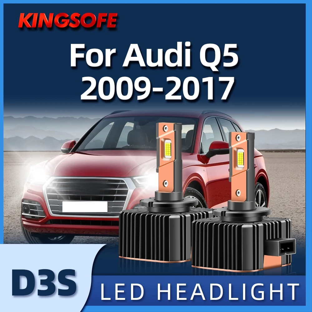 

2Pcs Car Light D3S Led Headlight 30000LM CSP Chip High Low Beam Bulb For Audi Q5 2009 2010 2011 2012 2013 2014 2015 2016 2017