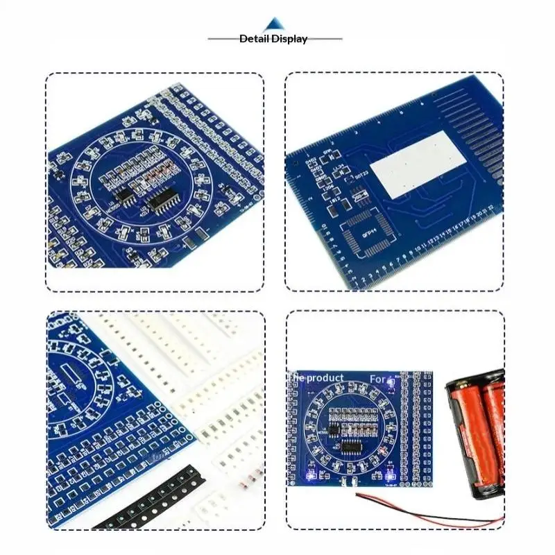 SMD Soldering Practice Board CD4017 NE555 Rotating LED 1 Set DIY Electronic Kit for Adult Beginner Skill Training