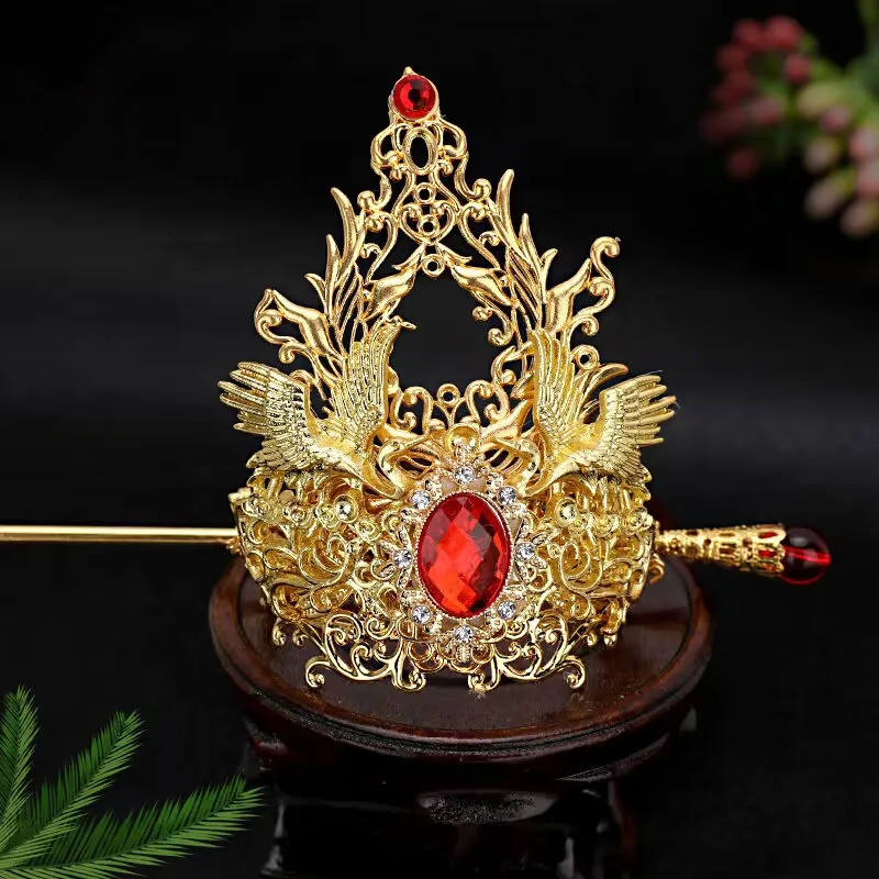 Golden Silver Swordsman Warrior Cosplay Hair Accessories Decoration Hanfu Crown Anime Ninja Head Wear