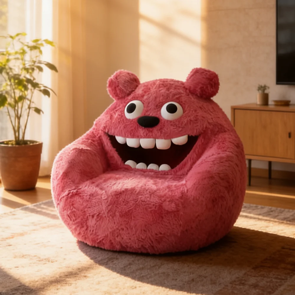 

#Soft Plushie Monster Seat Big Mouth Creature Toddler Reading Nook Chair Washable Skin Friendly
