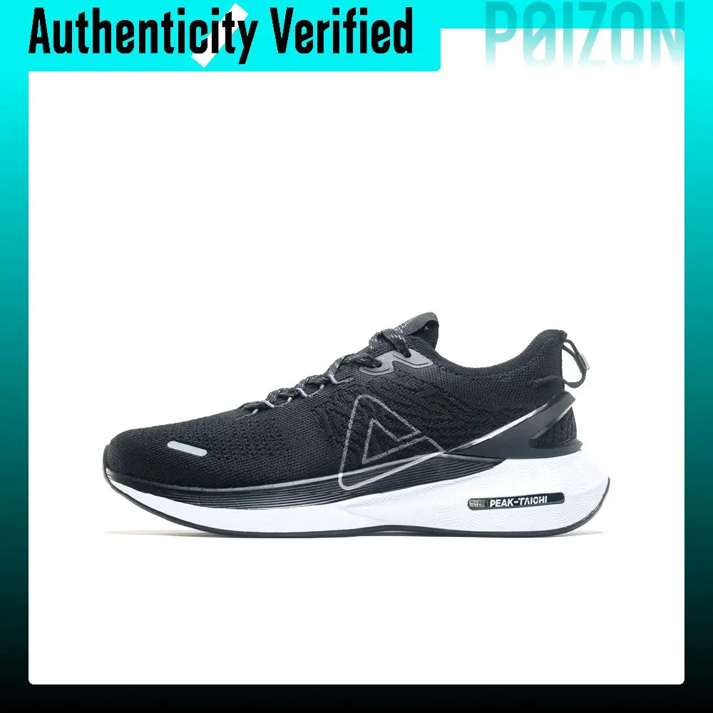 PEAK Cushioning Slip Resistant Abrasion Resistant Rebound Low top Running Shoes Men's Black White E14627H