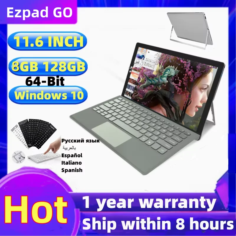 Big Sales 11.6 INCH 64Bit Windows 10 8GB+128GB Mini Notebook Intel Celeron N4120 1920x1080IPS LCD Capacitive TouchScreen Tablets