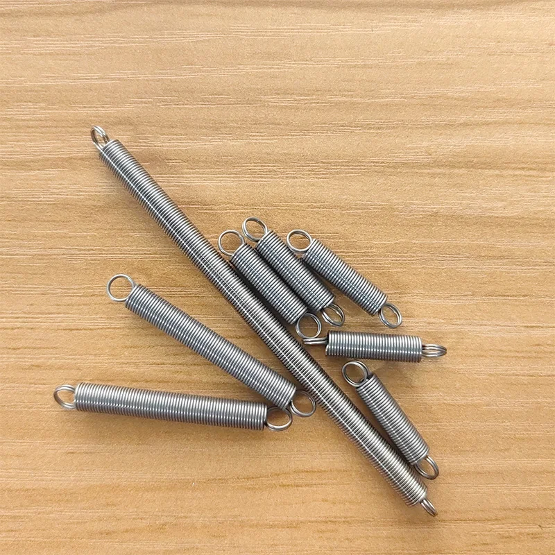 Molla di tensione in acciaio inossidabile 304, molla di estensione del gancio con diametro del filo 0,3-0,4 mm, molla di tensione ad anello circolare doppio chiuso
