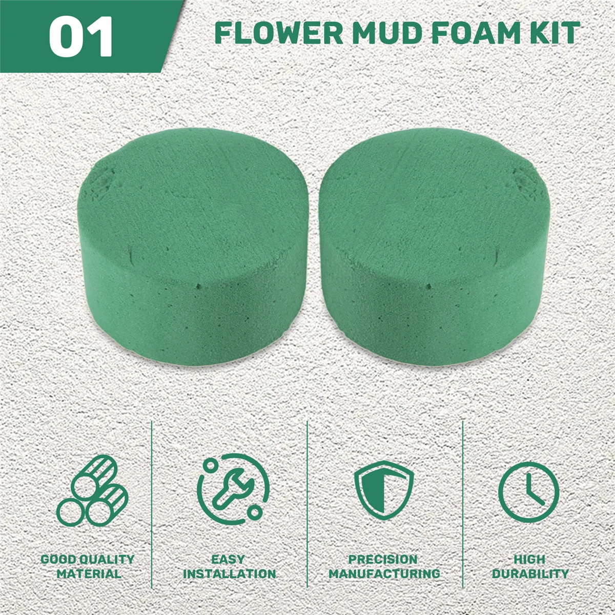 

ABZL 10Pcs Wedding Aisle DIY Craft Floral Arrangement Water-Absorbing Home Garden Green Flower Foam Fresh-Keeping Round Brick