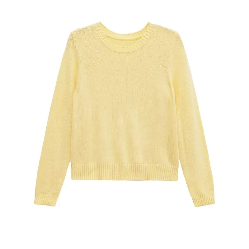 2025 automne nouveauté femmes trajet basique Sle Long Sve rond Ne tricoté pull polyvalent Faionable fille tricots