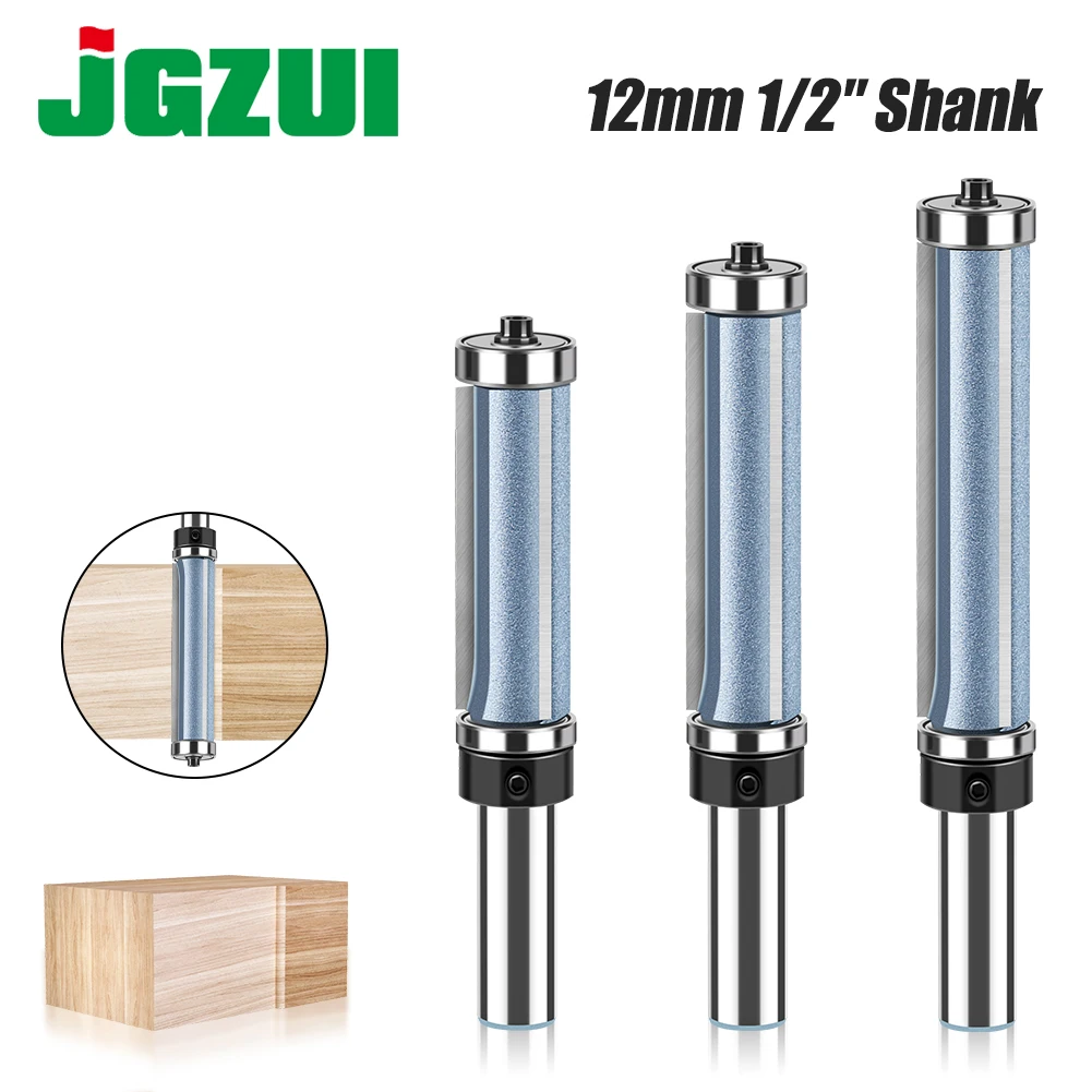 12mm 1/2in Shank Flush Trim Router Bit With 3 Blade Double Bearing Woodworking Milling Cutter Grooving Cutter