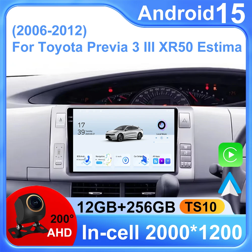 

Android 15 Car Radio For Toyota Previa XR50 3 III Estima AHR20 XR50 3 2006 - 2019 RHD GPS Multimedia Player Navi Head Unit Video