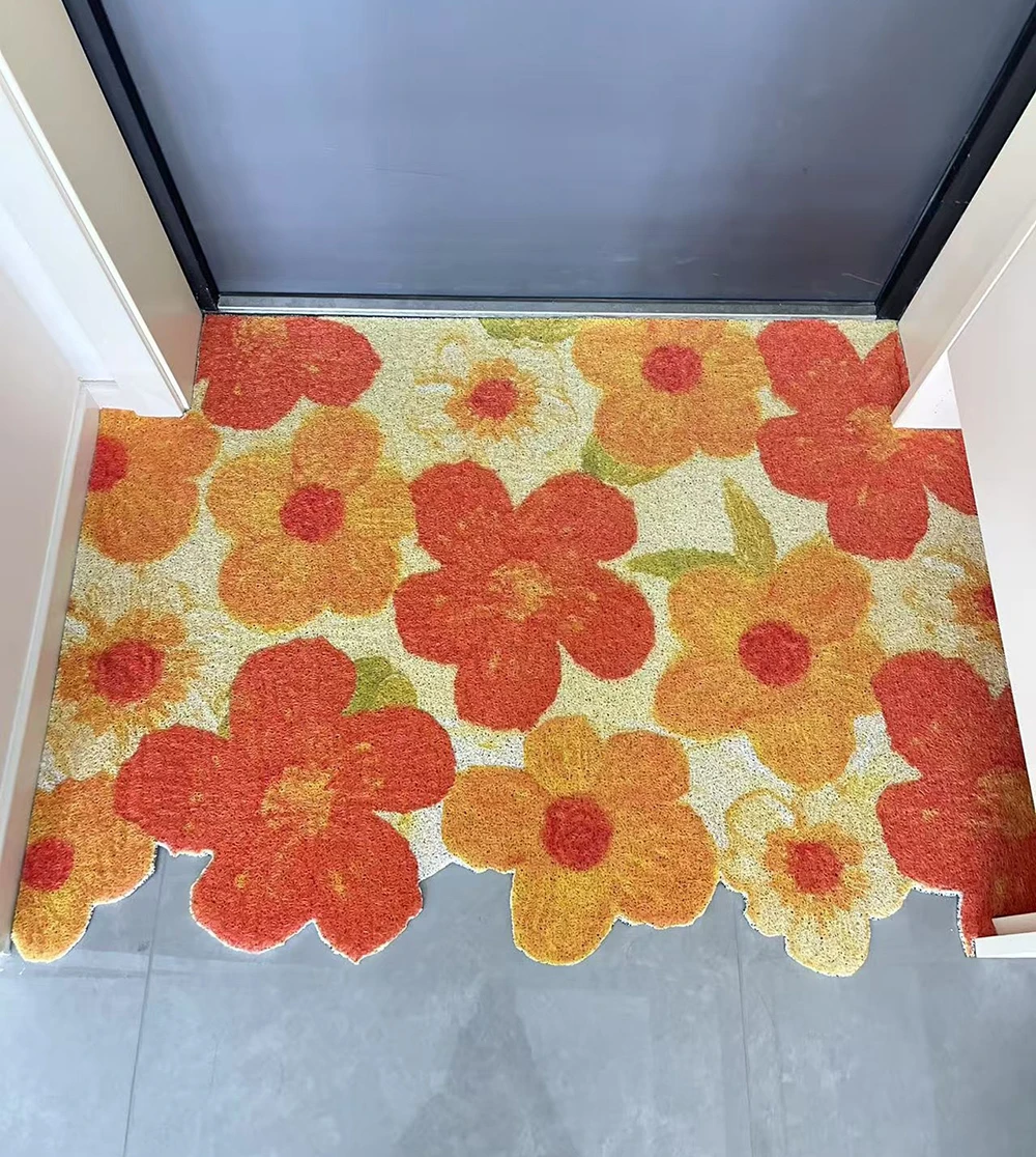 Flower Foot Mat,Durable Fallout Doormat, Absorbent Muddy Dirt Resist Rug, Outdoor Indoor Entrance Rugs, Heavy Duty Carpet