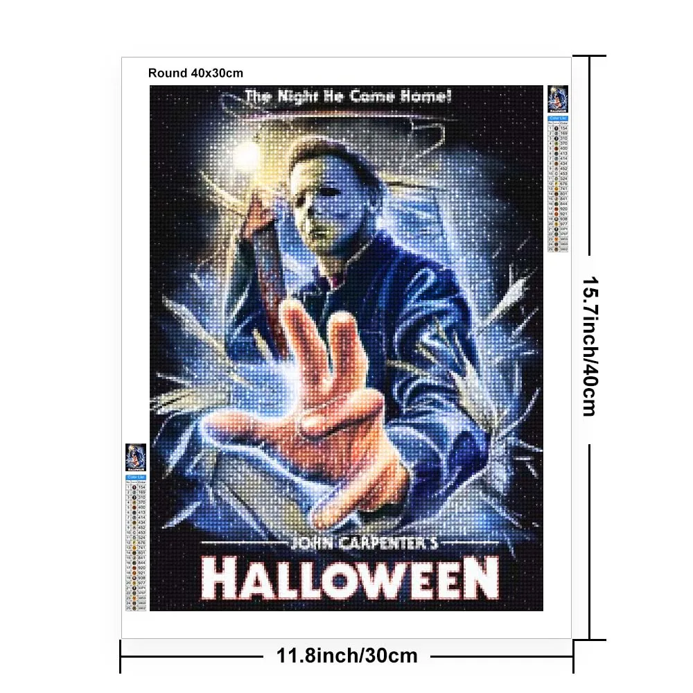 5D الماس اللوحة الكلاسيكية فيلم الرعب هالوين يقتل مايكل مايرز الفن عبر غرزة التطريز فسيفساء صورة للديكور المنزل