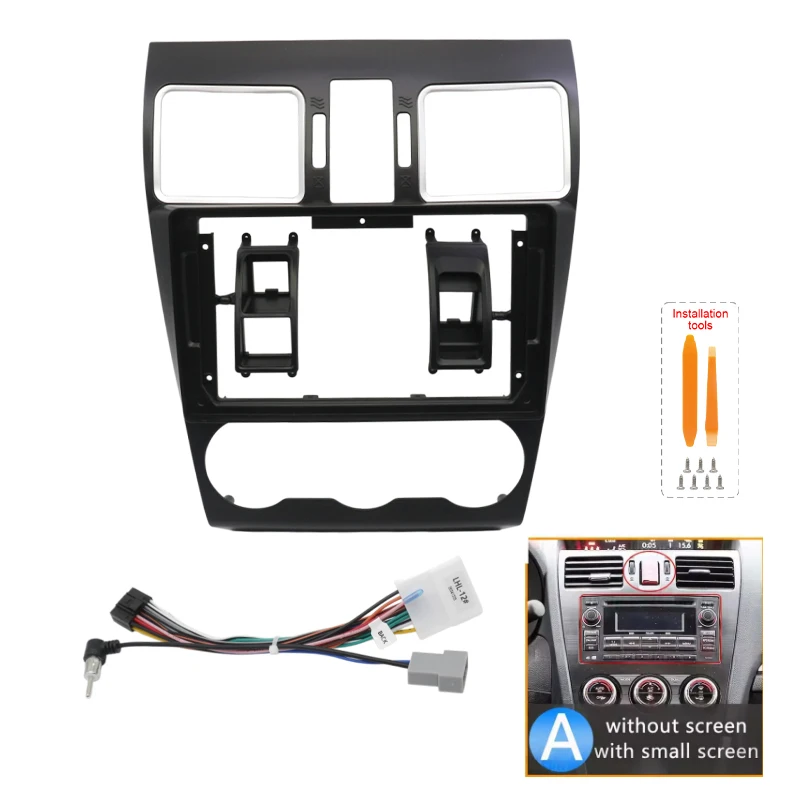 Car Radio Frame For Subaru Forester 4 SJ Impreza XV WRX 2015-2019 9 inch 2DIN Stereo Fascias Panel 16PIN Harness Wire Canbus Box