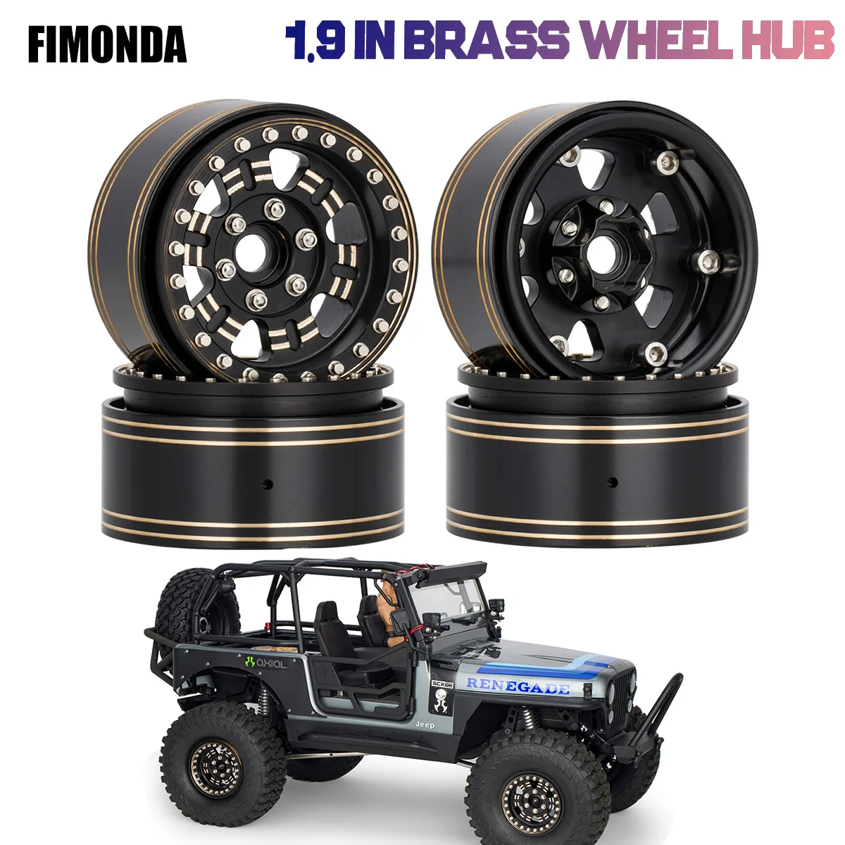 

1.9'' Heavy Brass Beadlock Wheels – for 1/10 & 1/8 RC Crawlers TRX4 Capra SCX10 D90 VS4-10 Gen8 CC01