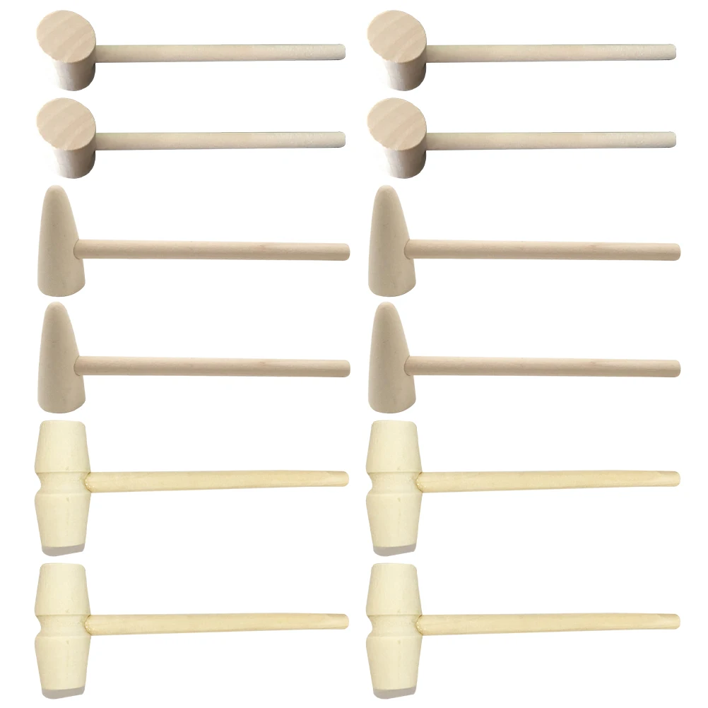 

15pcs Wooden Hammer Toy Small Mallets Kids Toddler Toys Children Baby Solid Natural Wood Safe Odorless Polished Surface DIY H