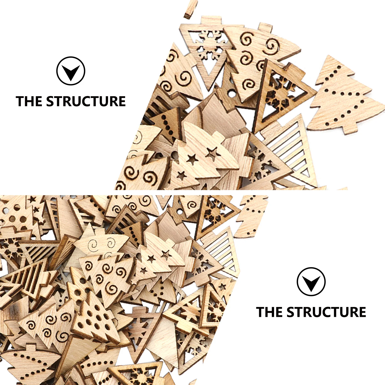 

Wooden Christmas Tree Pendant DIY Craft Decoration Slices Retro Party Adornment Creative Cutouts Slice Christmas Wood Crafts