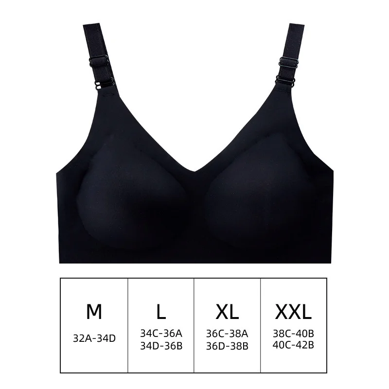 Naadloze damesbeha's Dames dunne stijl Jelly Color Zachte borstvoedingsbeha Draadloos ondergoed Comfortabele lingerie Diepe V-verzameling
