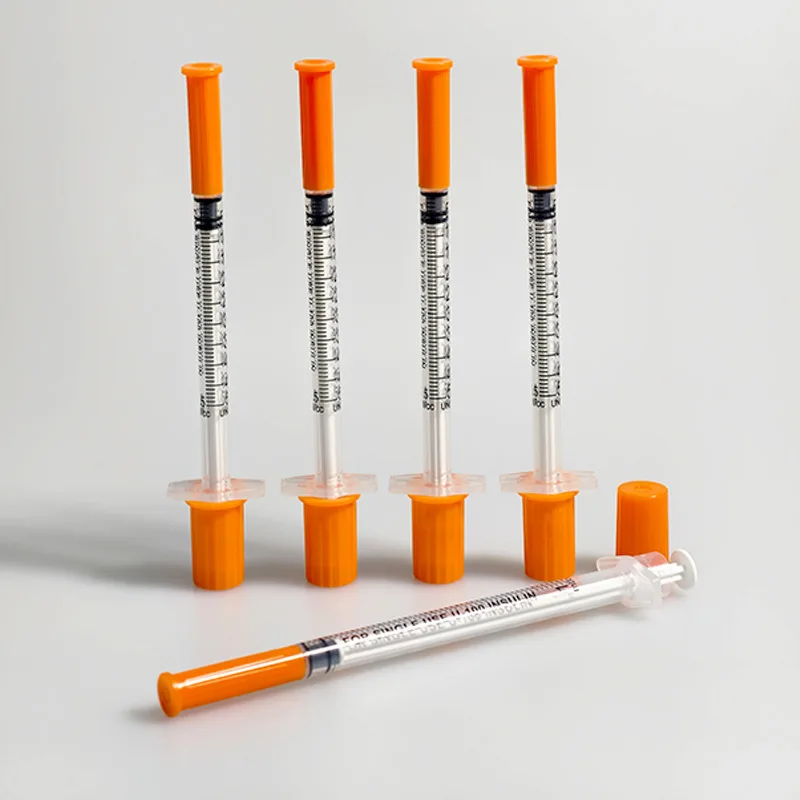 100/200pcs 1ml/1cc 31G 6mm/30G 8mm Insulin Syring, Sterilized Individually Packaged Safety for Animal Farm Pet Use