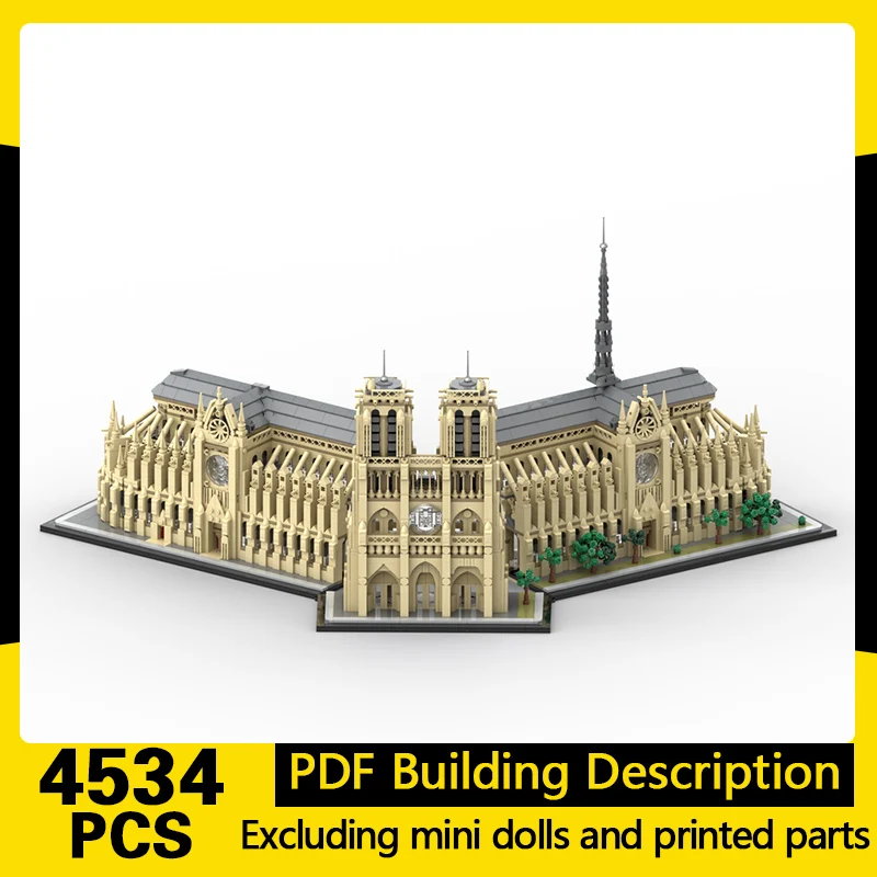 

City Street View Model MOC Building Bricks Notre Dame De Split Open Modular Technology Gifts Holiday Assemble Children Toys Suit