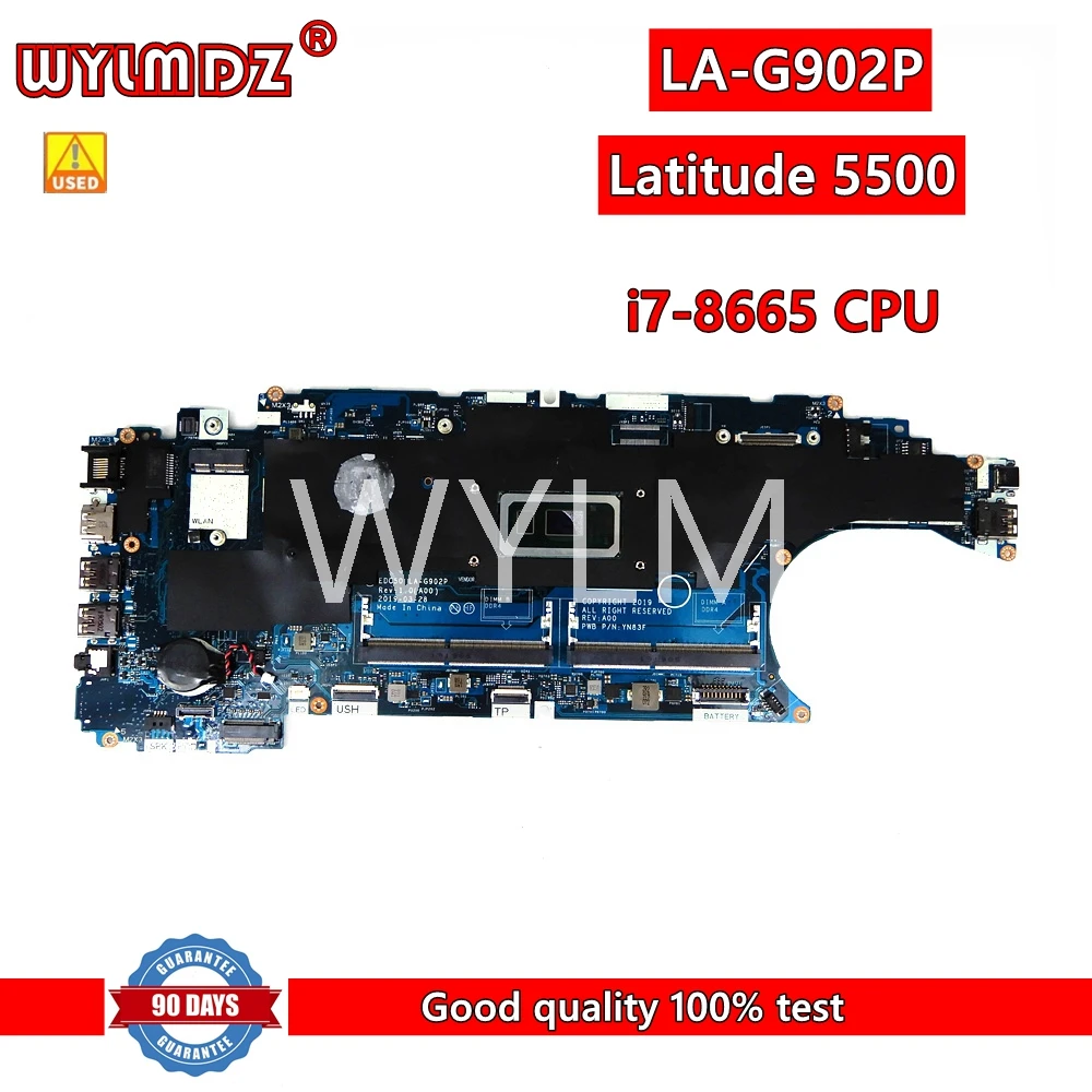 EDC50 LA-G902P i7-8665CPU Laptop Motherboard For Dell Latitude 5500 Notebook motherboard CN 055XW8 tested OK