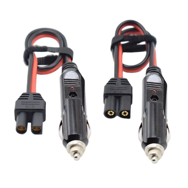 E1PF PVC Vehicle Power Cable Cord with EC5 End for 12V Outlet Connection, LED Light and 40 Wire for 12V 24V Use Tasks