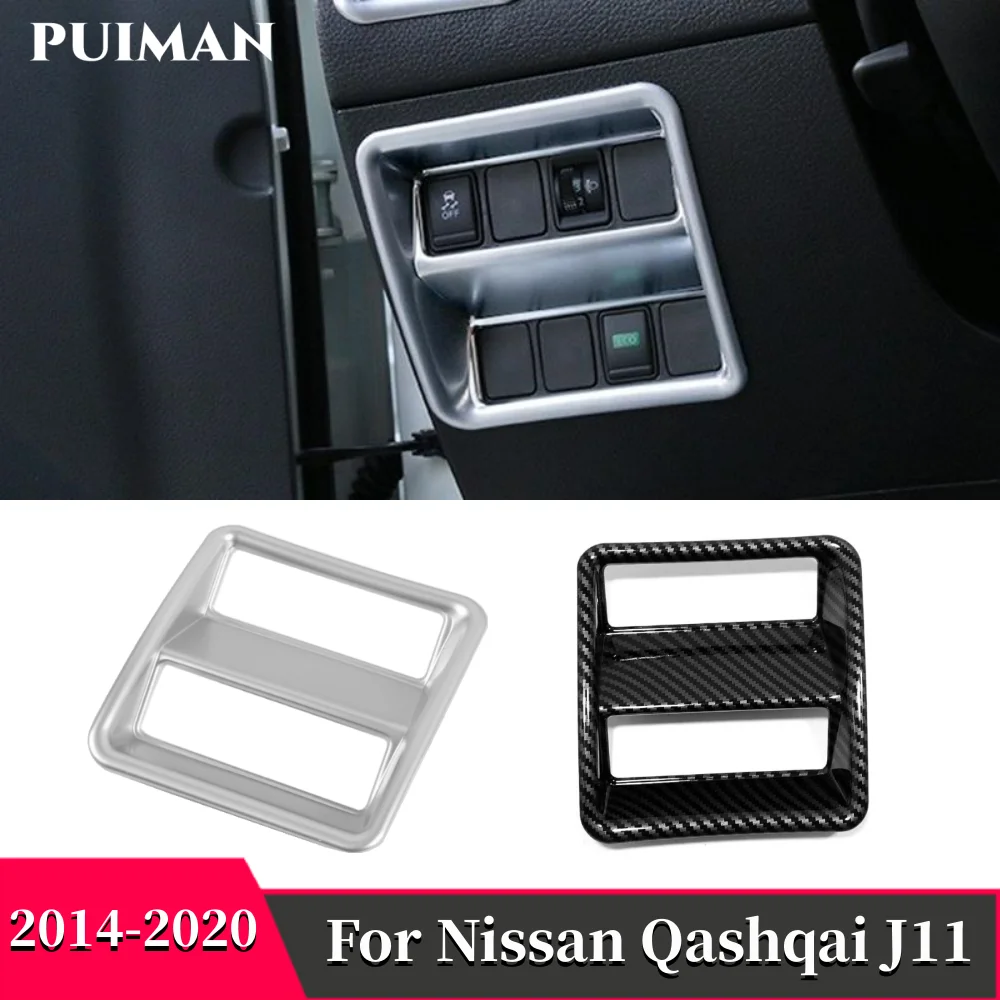 

ABS Chrome Car Head Lamp Light Button Adjust Switch Control Cover Trim For Nissan Qashqai J11 Rogue 2014-2019 2020 Accessories