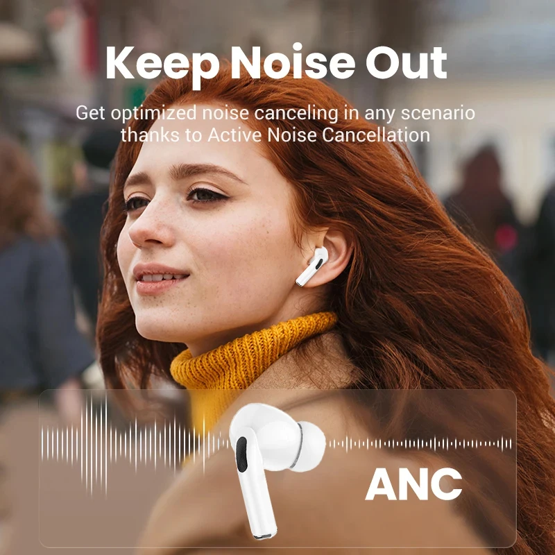 سماعات أذن Air Freepods Pro اللاسلكية مزودة بتقنية البلوتوث 5.4 سماعات ANC HiFi سماعة رأس لاسلكية لعبة رياضية لهاتف Xiaomi iPhone Samsung